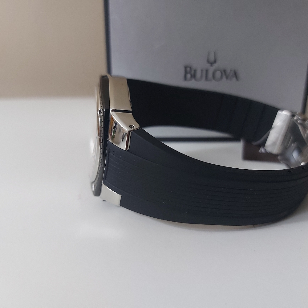 Accutron by Bulova Corvara Stainless Steel & Black Ion-Plated Mens Watch 65B140 - Picture 5 of 9